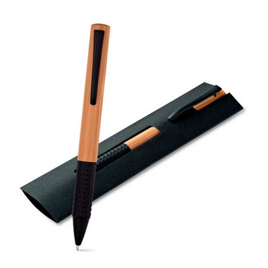 Bolígrafo Bambú. Clip de metal