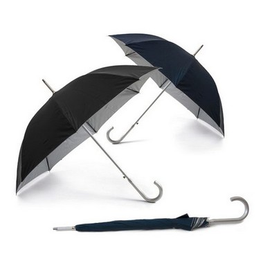 Paraguas clásico negro fondo plata