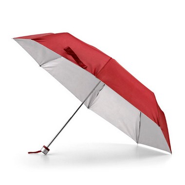 Paraguas plegable 6 colores y fondo plata.